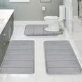 thumbnail image 1 of Feledorashia Ultra Soft Memory Foam Bath Mat Set, Bathroom Rugs for 3 Pieces, Toilet Mats, Cozy, Water Absorption, Non-Slip, Thick, Machine Washable, Quick Drying, 1 of 7