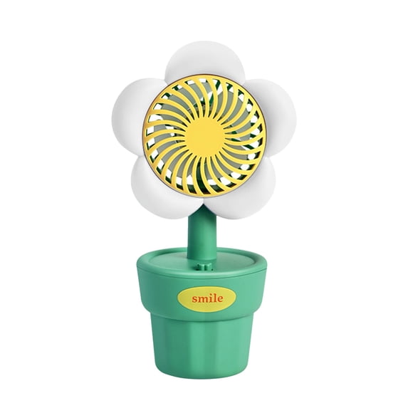 Feledorashia Usb Rechargeable Mini Desktop Fan - Flowerpot Modeling, Silent Design, Creative Cute, for Home Office School Dormitory