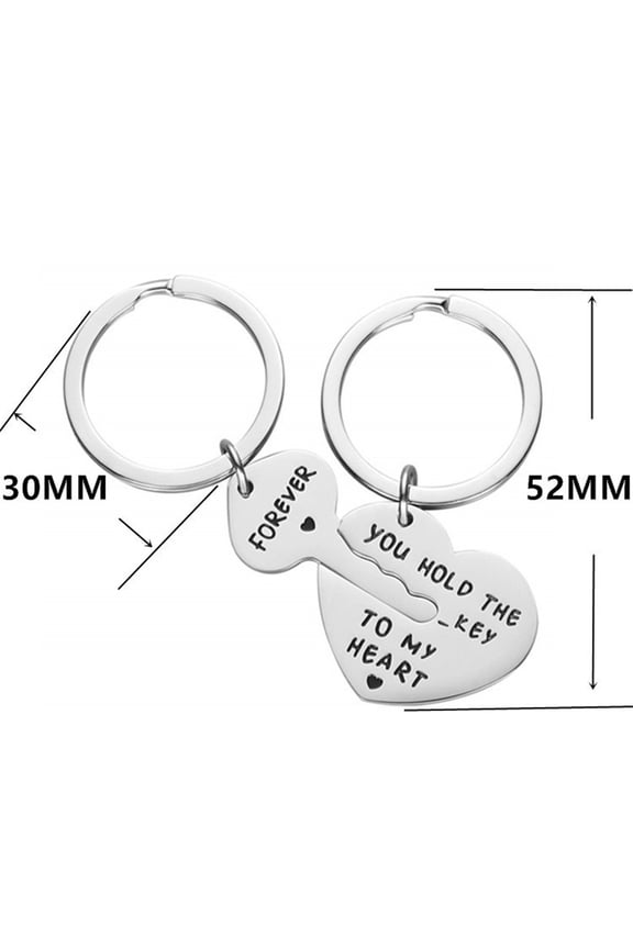 Valentine' s Day Gift Couple Keychain Key Heart Set Mens and Womens Jewelry Accessories