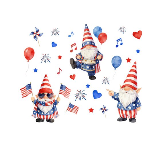 Feledorashia Window Clings, Wall Decals, Independence Day Window Decorations PVC Vinyl Stickers, Reusable Waterproof Bright Transparent Design for Indoor Outdoor Party Festive Decor