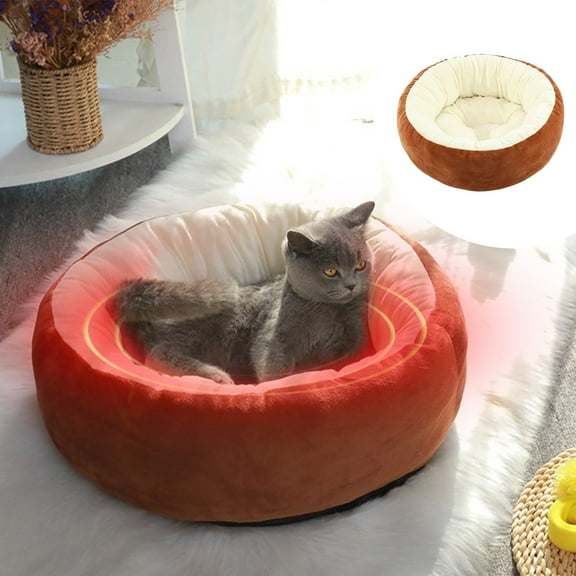 Feledorashia Winter Plush Round Pet Bed Cats Bed Dog Bed Four Seasons Universal Pet Mat P.P Cotton Filling Pet Bed Wet Proof And Non Slip Bottom on Clearance