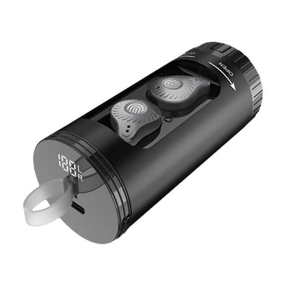 Feledorashia Wireless Earplugs In-ear Bluetooth Headset IPX3 Waterproof Smart Noise Reduction LED Power Display Charging Case