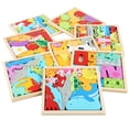 thumbnail image 1 of Feledorashia Wooden Puzzles, Wood Blocks Jigsaw Puzzle Board, Shape-Sorting Activity for Kids, Educational Learning Christmas Gift Toys for 3+ Year Old Boys Girls(Animals, Dinosaurs, Numbers, Fruit), 1 of 13