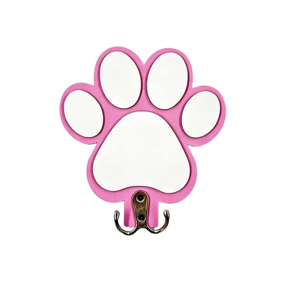Feledorashia Wooden Wall Hook, Dog Leash Holder, Decorative Paw Print Hook for Pet Supplies, Sturdy Metal Hook with Natural Wood Base, Compact Design for Home Organization and Entryway Storage