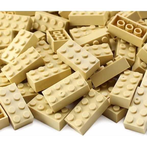 2x4 Bricks Tan 320 Pieces Parts Khaki Classic Building kit Creative Play Set Basic Blocks Toy Accessories Compatible with 3001 Major Brands (Tan)
