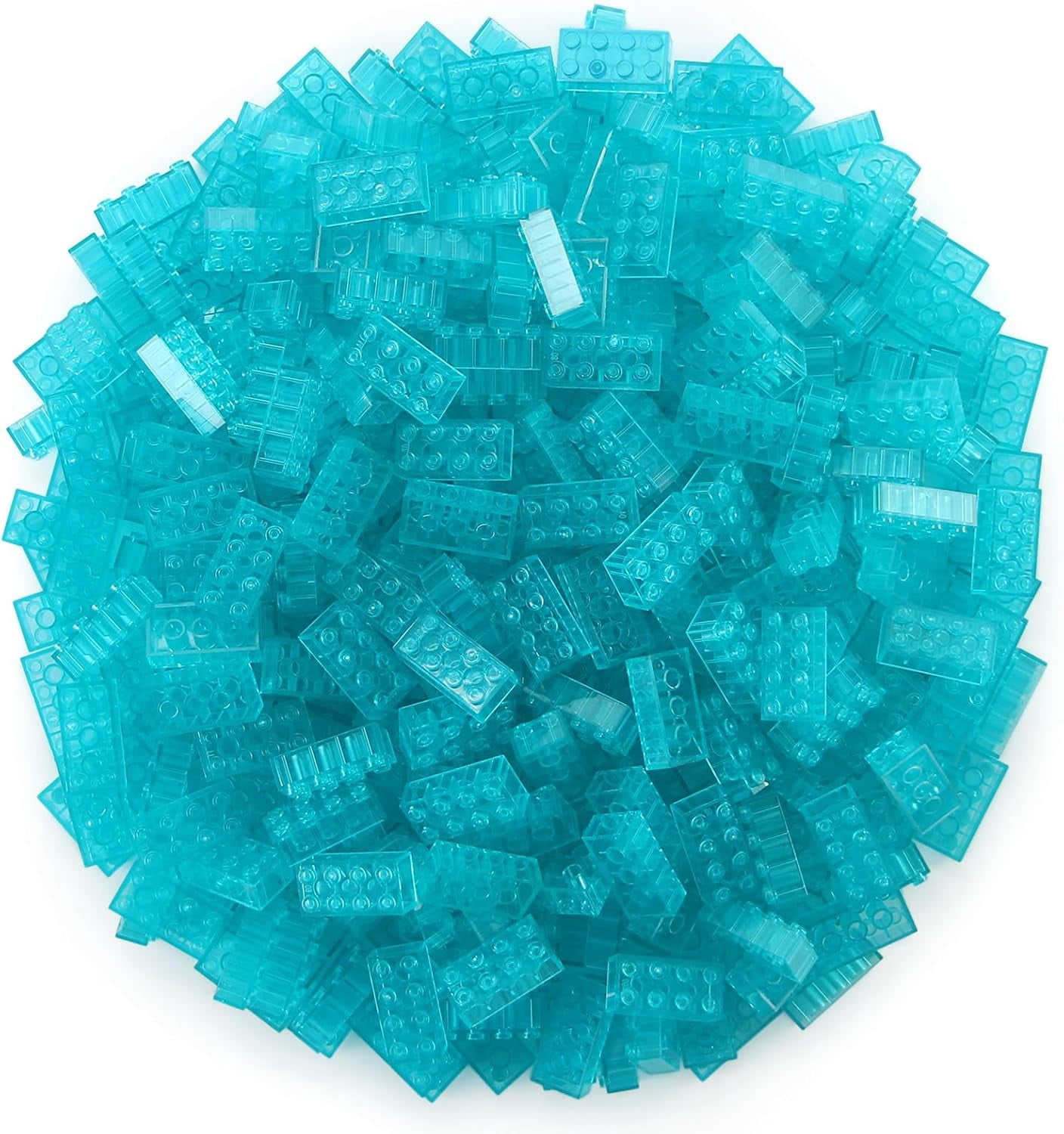 Feleph 320 Pieces Transparent Light Blue 2x4 Bricks Parts Building kit ...