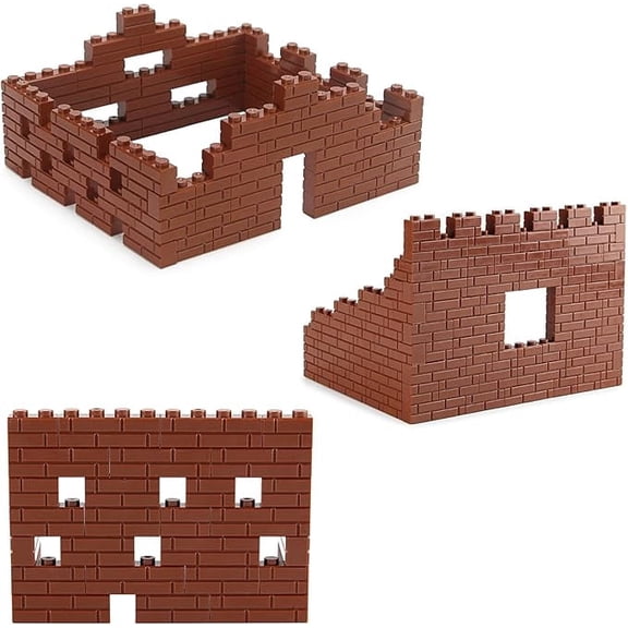 360 Pieces 1x2 Masonry Profile Bricks Building Blocks for Wall Parts and Pieces Diverse Bulk Toy Set Compatible with Major Brands (Reddish Brown)