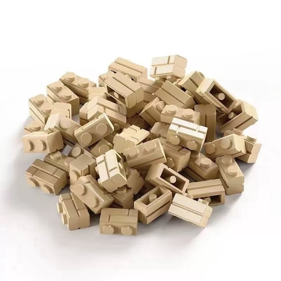 360 Pieces 1x2 Masonry Profile Bricks Building Blocks for Wall Parts and Pieces Diverse Bulk Toy Set Compatible with Major Brands (Tan)