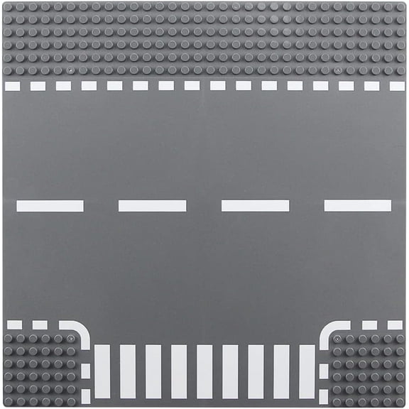 Classic Road T-Junction Base Plates, City Street Building Kit, 25 x 25 cm Town Baseplate for Building Bricks Compatible with All Major Brands (T-Junction 2) Pieces