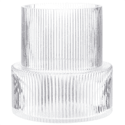 Felhcc Ribbed Glass Vase, Flower Vase, Fluted Glass Vase, Clear Vase for Living Room, Dining Room, Wedding, Office, 7.5 Inches