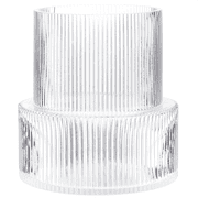 Felhcc Ribbed Glass Vase, Flower Vase, Fluted Glass Vase, Clear Vase for Living Room, Dining Room, Wedding, Office, 7.5 Inches
