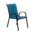 thumbnail image 1 of Feli Outdoor Stacking Chair Set of 2-Blue Mesh Fabric-Black Metal, 1 of 6
