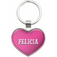 thumbnail image 1 of Felicia - Names Female Metal Heart Keychain Key Chain Ring, Multiple Colors Available, 1 of 1