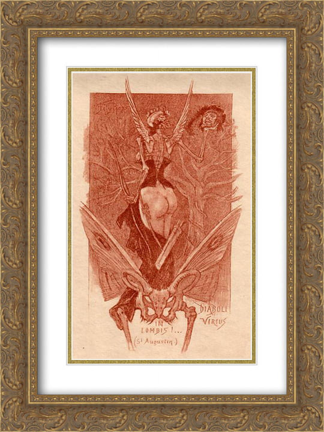 Felicien Rops 2x Matted 18x24 Gold Ornate Framed Art Print 'The ...