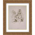thumbnail image 1 of Felicien Rops 2x Matted 20x24 Gold Ornate Framed Art Print 'Father Muck', 1 of 2