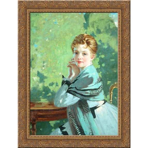 Felicity 24x18 Gold Ornate Wood Framed Canvas Art by George Henry