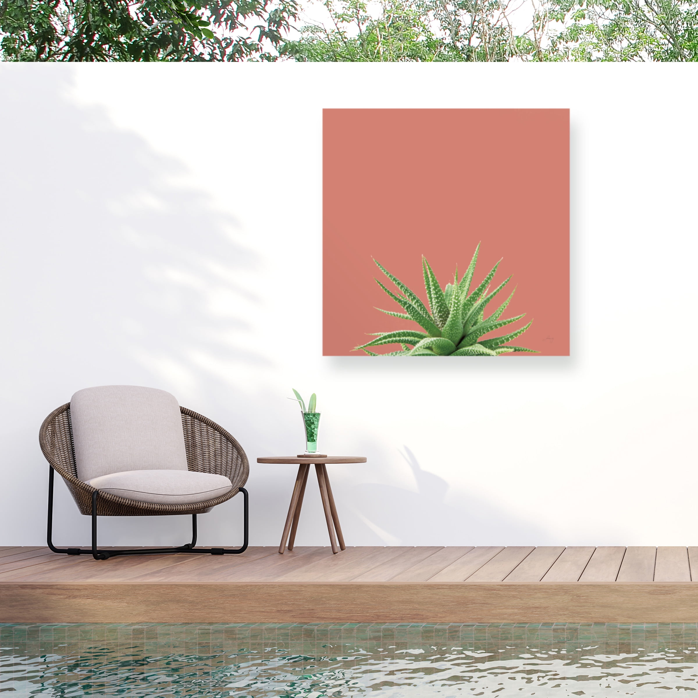 Felicity Bradley 'Succulent Simplicity I Coral' Outdoor All-Weather Wall Decor