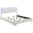 thumbnail image 1 of Felicity Wood California King LED Panel Bed White High Gloss, 1 of 3