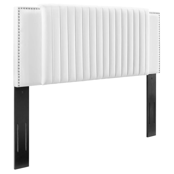 Felicity Channel Tufted Performance Velvet Full Queen Headboard White