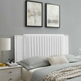 thumbnail image 1 of Felicity Channel Tufted Performance Velvet Twin Headboard, White, 1 of 7