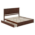 thumbnail image 1 of Felicity King Wood Platform Bed with Panel Footboard & Twin XL Trundle in Walnut, 1 of 5
