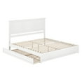 thumbnail image 1 of Felicity King Wood Platform Bed with Panel Footboard & Twin XL Trundle in White, 1 of 5