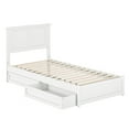 thumbnail image 1 of Felicity Twin XL Wood Platform Bed with Panel Footboard & Drawers in White, 1 of 5
