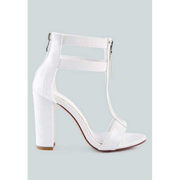 Felicity Zip Up T Strap Sandals
