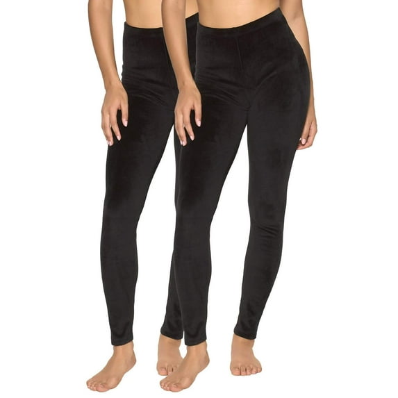 Felina - 2-Ply Velour Leggings for Women - Ultra-Soft and Cozy (Black, XX-Large)