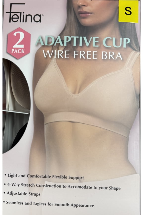 Adaptive Cup Wire Free Bra Small 2 Pack