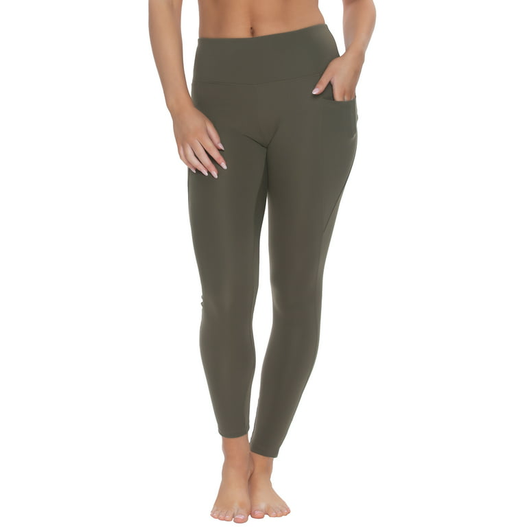 Felina | Athletic Pocket Legging | Yoga Pants | Lounge (Olive Night, Large)