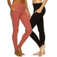 thumbnail image 1 of Felina | Athletic Pocket Leggings | 2-Pack | Lounge (Blush Crush Black, Large), 1 of 4