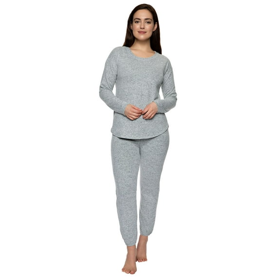 Felina | Comfyz Coco Women’s 2-Piece Lounge Set | Lounge Set for Women (Heather Gray, Large)