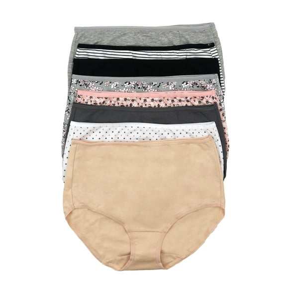 Felina | Cotton Modal Basic Women's Brief | 8-Pack (Multicolor, Large)