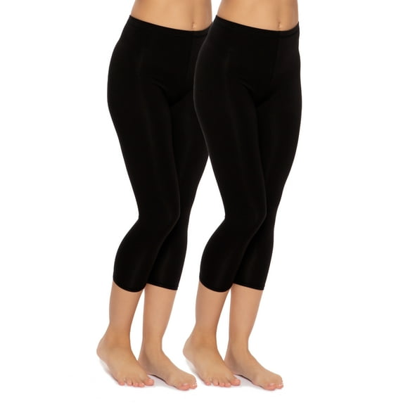 Felina | Cotton Modal Capri Leggings 2-Pack | Lightweight & Soft