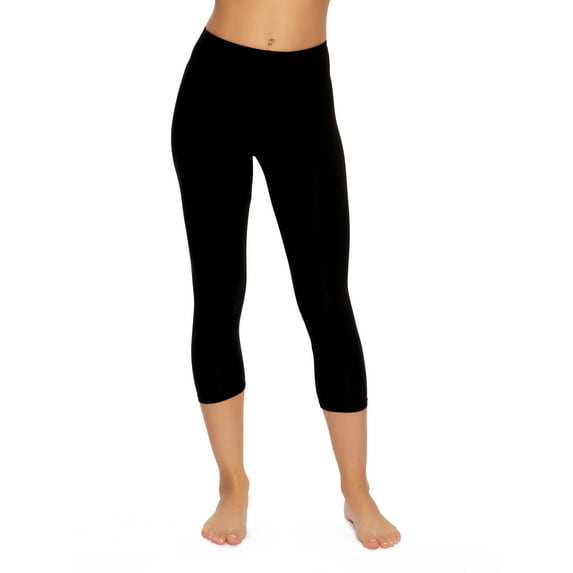 Felina Women's Cotton Modal Capri Leggings - Super Soft, Lightweight, Breathable for Fitness, Yoga, and Everyday Wear (Black, X-Small)