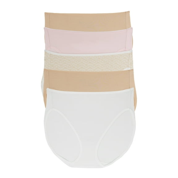 Felina - Cotton Modal Full Coverage Hi-Cut Underwear 5-Pack - Comfortable Cotton Hi-Cut Underwear for Women (Soft Hues, Small)