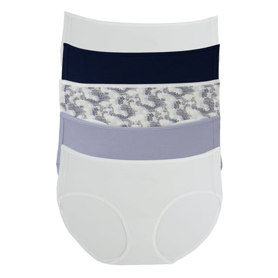 Felina - Cotton Modal Full Coverage Hipster Underwear 5-Pack - Comfortable and Breathable Mid-Rise Panties for Women