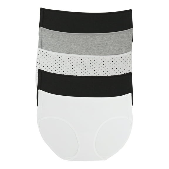 Felina - Cotton Modal Full Coverage Hipster Underwear 5-Pack - Comfortable and Breathable Mid-Rise Panties for Women