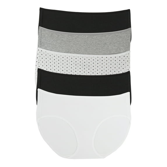 Felina - Cotton Modal Full Coverage Hipster Underwear 5-Pack - Comfortable and Breathable Mid-Rise Panties for Women