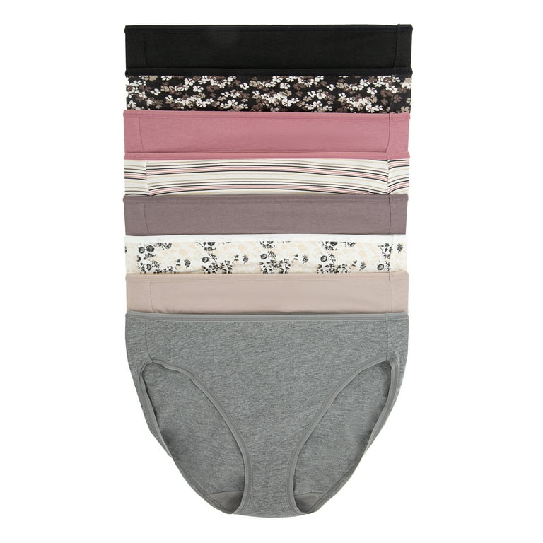 Felina Cotton Modal Hi Cut Panties - Sexy Lingerie Panties for Women -  Underwear for Women 8-Pack (Basic Florals, Large)