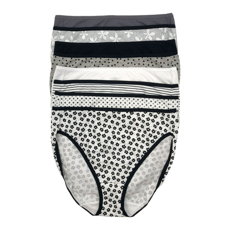Felina Cotton Modal Hi Cut Panties - Sexy Lingerie Panties for Women -  Underwear for Women 8-Pack (Floral Dots Basic Combo, Large)
