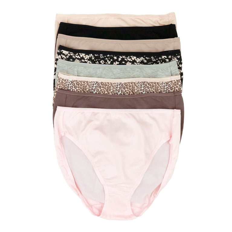 Felina Cotton Modal Hi Cut Panties - Sexy Lingerie Panties for Women -  Underwear for Women 8-Pack (Minky Pink Combo, Large)