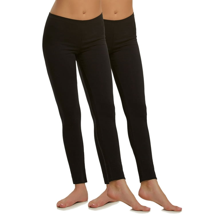 Felina Cotton Modal Leggings (2-Pack) Extra Lightweight Breathable Leggings  for Women, Lounge Pants, Style: C2201 (Black, Small)