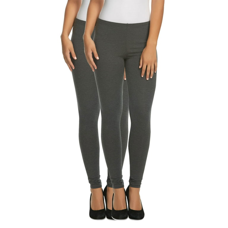 Felina Cotton Modal Leggings (2-Pack) Extra Lightweight Breathable Leggings  for Women, Lounge Pants, Style: C2201 (Medium Heather Grey, Small) 