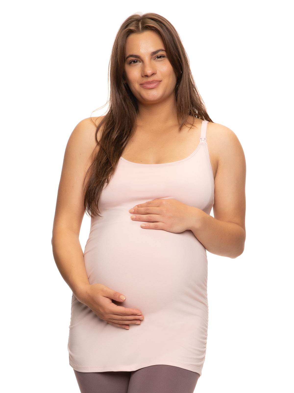 Felina  Cotton Modal Maternity Cami with Nursing Clips (Sepia