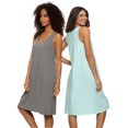 thumbnail image 1 of Felina | Cotton Modal Sleep Dress | 2-Pack (Minty Charcoal, Small), 1 of 1