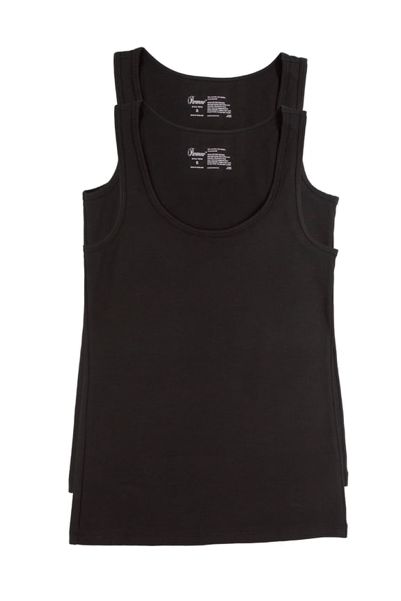 - Cotton Modal Stretch Layering Tank Top 2-Pack - Versatile & Comfortable (Black, Small)