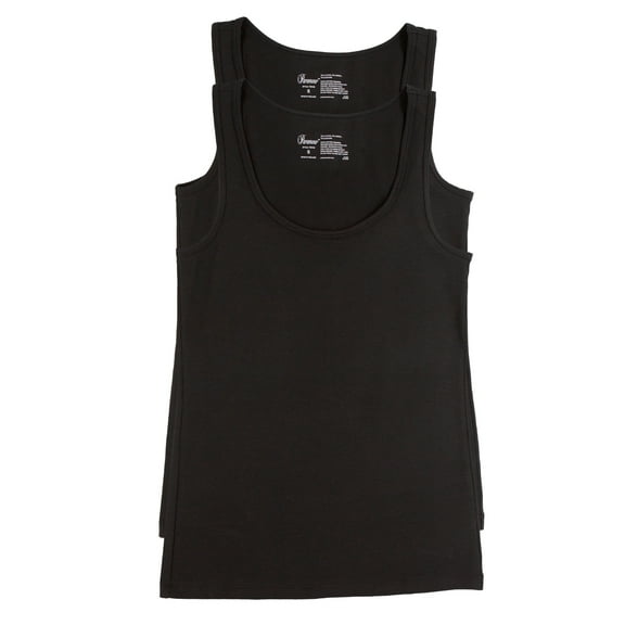 Felina - Cotton Modal Stretch Layering Tank Top 2-Pack - Versatile & Comfortable (Black, X-Large)