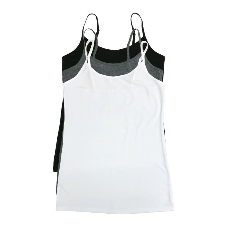 Felina Cotton Modal Womens Cami - Adjustable, Seamless Cotton Tank Top for  Women (3-Pack) (Black Grey White, X-Large) 